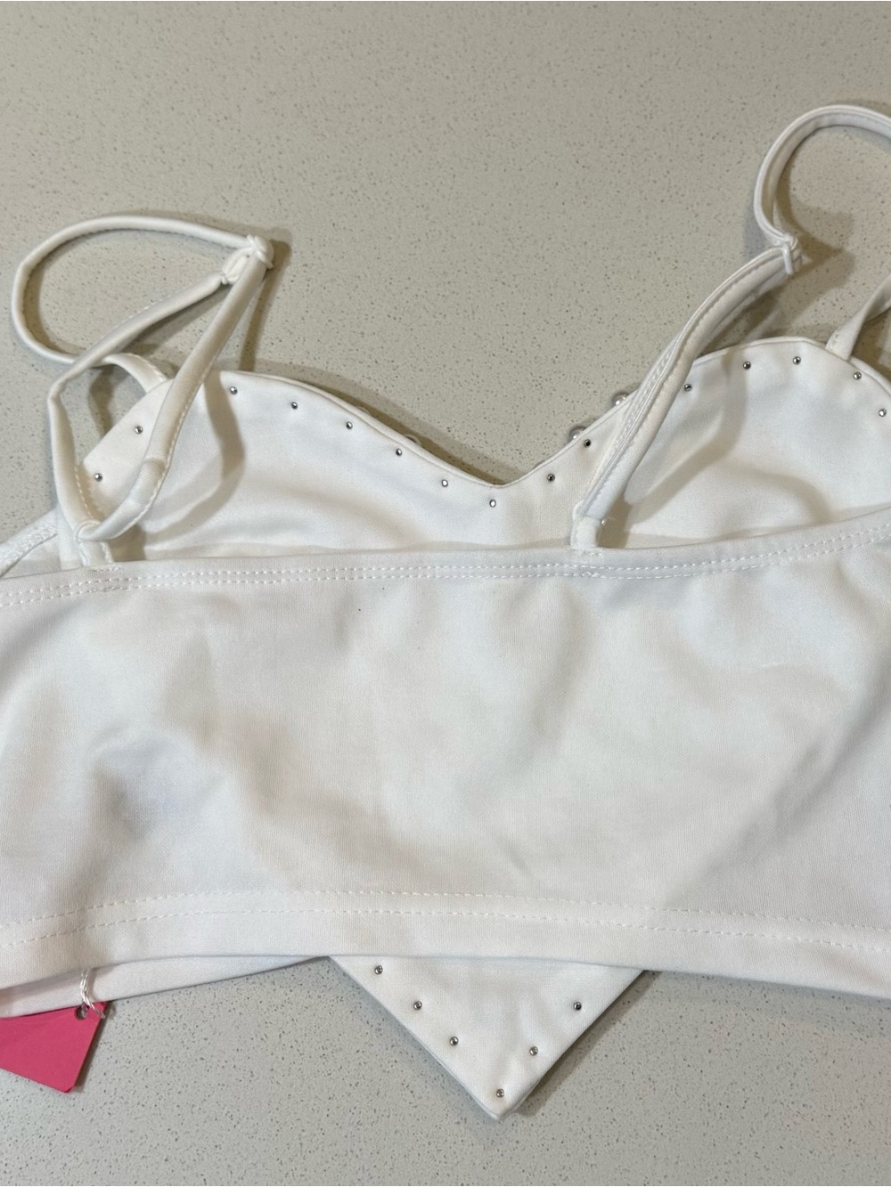 SHEIN White Branded crop top Tag Detail XS-2 - Picture 2 of 6